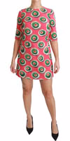 Pink Silk Cup Cake Shift Stretch Dress 1