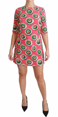 Pink Silk Cup Cake Shift Stretch Dress
