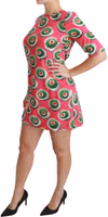 Pink Silk Cup Cake Shift Stretch Dress 3