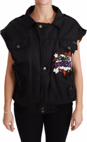 Black Queen Crown Sequined Bomber Jacket 4