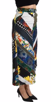 Multicolor Silk Geometric High Waist Maxi Skirt 2