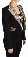 Black Jacquard Vest Blazer Coat Wool Jacket 2