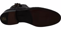 Black Crocodile Leather Derby Boots Shoes 1