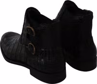 Black Crocodile Leather Derby Boots Shoes 5