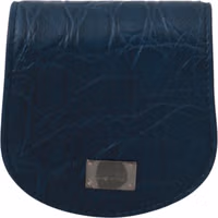 Blue Leather Holder Pocket Condom Case 1