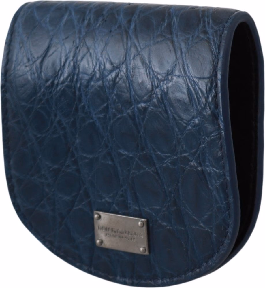 Blue Holder Pocket Wallet Blue Exotic Skin Condom Case