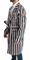 Black Coat Nightgown  White Cotton Robe 2
