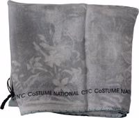 Gray Silk Shawl Foulard Wrap Scarf 4