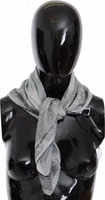 Gray Silk Shawl Foulard Wrap Scarf 5