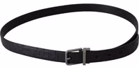 Black Exotic Skin Pattern Silver Buckle Belt 2