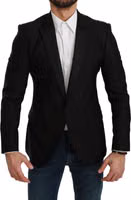 Black Slim Fit Coat Jacket MARTINI Blazer 2