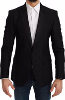 Black Slim Fit Coat Jacket MARTINI Blazer 4