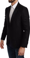 Black Slim Fit Coat Jacket MARTINI Blazer 5