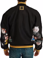 Black YEAR OF THE PIG Bomber Jacket 2