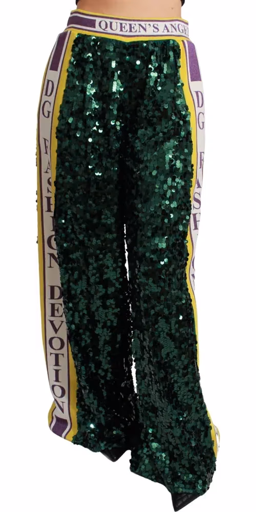Green Sequin Trousers Queens Angel Pants