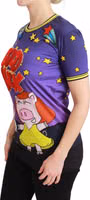 Purple YEAR OF THE PIG Top Cotton T-shirt 2