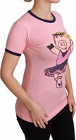 Pink YEAR OF THE PIG Top Cotton T-shirt 1