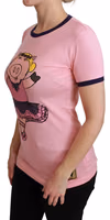Pink YEAR OF THE PIG Top Cotton T-shirt 2