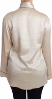 Beige Sleeve Top Queen Silk Satin Blouse 3