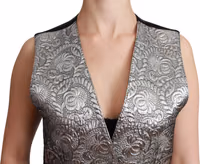 Silver Brocade Sleeveless Metallic Top 4