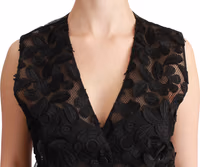 Black Floral Brocade Top Gilet Waistcoat 4