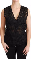Black Floral Brocade Top Gilet Waistcoat 5