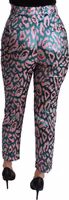 Multicolor Patterned Cropped High Waist Pants 4