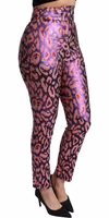 Multicolor Patterned Cropped High Waist Pants 2