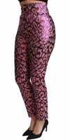 Multicolor Patterned Cropped High Waist Pants 3