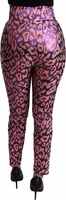 Multicolor Patterned Cropped High Waist Pants 4