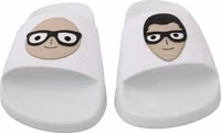 White Leather #dgfamily Slides Shoes Sandals 2