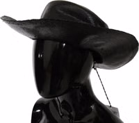 Black Wide Brim Cowboy Solid Hat 1