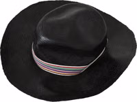 Black Wide Brim Cowboy Solid Hat 3
