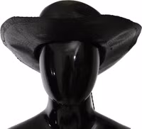 Black Wide Brim Cowboy Solid Hat 5