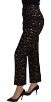 Black Gold Brocade High Waist Pants 3