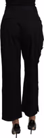 Black High Waist Cropped Cotton Stretch Pants 2