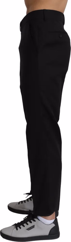 Black Cotton Wool Formal Dress Pants