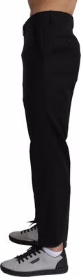Black Cotton Wool Formal Dress Pants