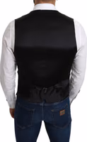 Gray 100% Silk Formal Coat Vest 4
