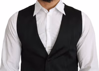 Gray 100% Silk Formal Coat Vest 5