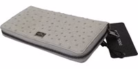 White Ostrich Leather Continental Mens Clutch Wallet 2