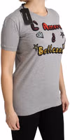 Gray Cotton Amore e Bellezza Top T-shirt 1