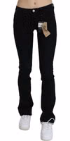Black Low Waist Skinny Denim Cotton Jeans 1