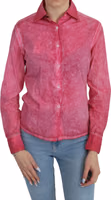 Pink Collared Long Sleeve Shirt Blouse Top 1