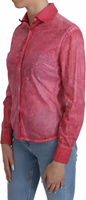 Pink Collared Long Sleeve Shirt Blouse Top 3