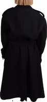 Virgin Wool Black Blazer Trenchcoat Jacket 3
