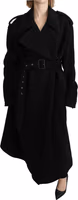 Virgin Wool Black Blazer Trenchcoat Jacket 5