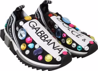 Black Multicolor Crystal Sneakers Shoes 3