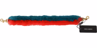 Red Blue Rabbit Fur Leather Shoulder Strap 2