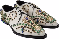 White Suede Crystal Dress Broque Shoes 4